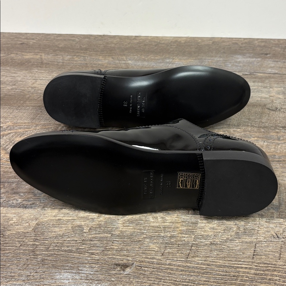 NEW Marc by Marc Jacobs Women’s Black Patent Leather Oxford Shoes (Size 8) - Picture 6 of 10